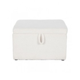 Panca Home ESPRIT Bianco Poliestere Legno MDF 60 x 60 x 36 cm
