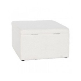 Panca Home ESPRIT Bianco Poliestere Legno MDF 60 x 60 x 36 cm