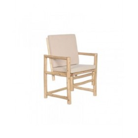 Poltrona Home ESPRIT Bianco Beige Naturale Cotone 61 x 50 x 90 cm