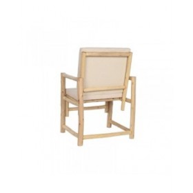 Poltrona Home ESPRIT Bianco Beige Naturale Cotone 61 x 50 x 90 cm