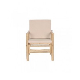 Poltrona Home ESPRIT Bianco Beige Naturale Cotone 61 x 50 x 90 cm