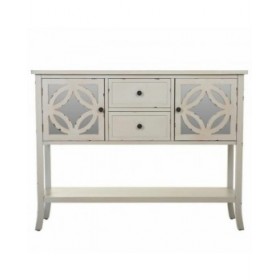 Credenza Alexandra House Living Grigio Vetro Legno di abete 37 x 91 x 121 cm