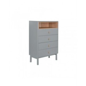 Cassettiera Home ESPRIT Azzurro Grigio polipropilene Legno MDF 80 x 40 x 117 cm