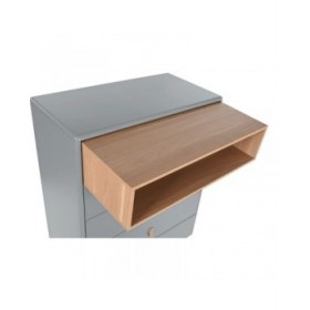 Cassettiera Home ESPRIT Azzurro Grigio polipropilene Legno MDF 80 x 40 x 117 cm