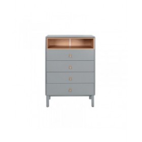Cassettiera Home ESPRIT Azzurro Grigio polipropilene Legno MDF 80 x 40 x 117 cm