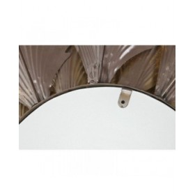 Specchio da parete Home ESPRIT Dorato Foglia della pianta 76,5 x 8 x 76,5 cm