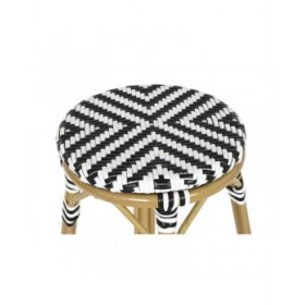 Sgabello Home ESPRIT Bicolore Metallo rattan sintetico 39,5 x 39,5 x 74,5 cm