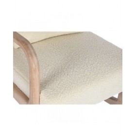 Sedia a Dondolo Home ESPRIT Bianco Naturale Legno d'albero della gomma 66 x 88 x 78 cm