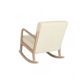 Sedia a Dondolo Home ESPRIT Bianco Naturale Legno d'albero della gomma 66 x 88 x 78 cm