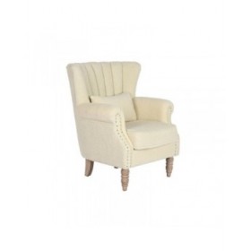 Poltrona Home ESPRIT Bianco Naturale Legno d'albero della gomma 73 X 65 X 87 cm