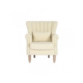 Poltrona Home ESPRIT Bianco Naturale Legno d'albero della gomma 73 X 65 X 87 cm