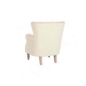 Poltrona Home ESPRIT Bianco Naturale Legno d'albero della gomma 73 X 65 X 87 cm