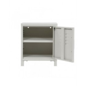 Comodino Home ESPRIT Bianco Metallo 35 x 35 x 51 cm