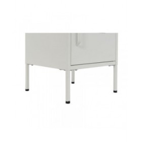 Comodino Home ESPRIT Bianco Metallo 35 x 35 x 51 cm