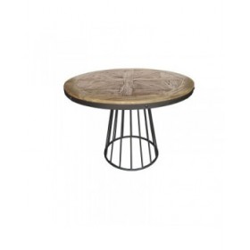 Tavolo da Pranzo Home ESPRIT Naturale Legno Metallo 110 x 110 x 78 cm