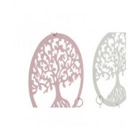 Decorazione pensile DKD Home Decor Albero Bianco Beige Grigio Rosa 15 x 3 x 44 cm (4 Unità)