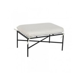 Poggiapiedi Home ESPRIT Bianco Nero Metallo Città 75 x 50 x 45 cm