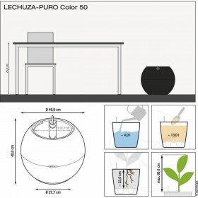 Vaso Autoirrigante Lechuza Grigio Sfera