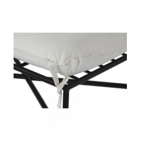 Poggiapiedi Home ESPRIT Bianco Nero Metallo Città 75 x 50 x 45 cm