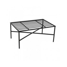 Poggiapiedi Home ESPRIT Bianco Nero Metallo Città 75 x 50 x 45 cm