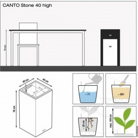 Vaso Autoirrigante Lechuza Bianco Quarzo 40 x 40 x 76 cm
