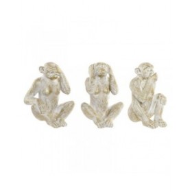 Statua Decorativa Home ESPRIT Dorato Scimmia Tropicale 21 x 17 x 25 cm (3 Unità)