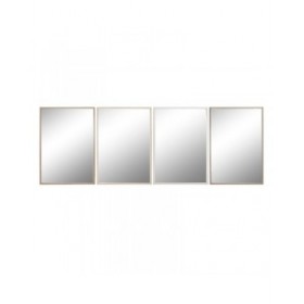 Specchio da parete Home ESPRIT Bianco Marrone Beige Grigio Cristallo polistirene 63,3 x 2,6 x 89,6 cm (4 Unità)