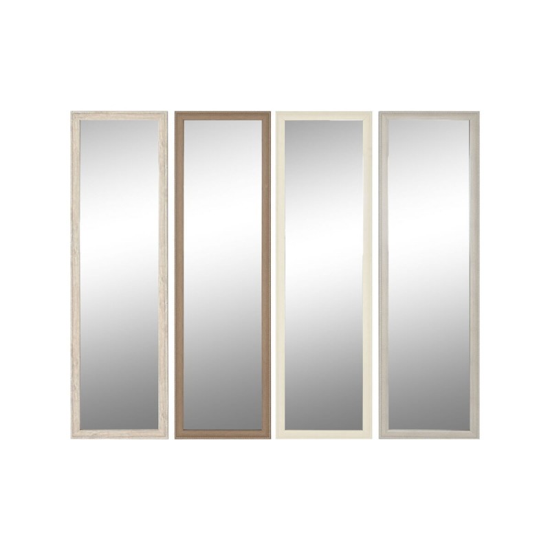 Specchio da parete Home ESPRIT Bianco Marrone Beige Grigio Cristallo polistirene 36 x 2 x 125 cm (4 Unità)