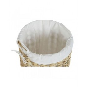 Cesto per i Panni Sporchi Home ESPRIT Bianco Naturale 3 Pezzi 46 x 46 x 69 cm