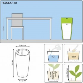 Vaso Autoirrigante Lechuza Antracite Ø 40 x 75 cm Plastica