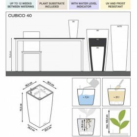 Vaso Autoirrigante Lechuza Rosso 39,5 x 39,5 x 75,5 cm polipropilene Plastica Rettangolare
