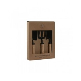 Kit di attrezzi per il giardinaggio Home ESPRIT 3 Pezzi Marrone Nero Acciaio