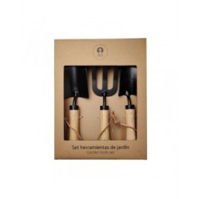 Kit di attrezzi per il giardinaggio Home ESPRIT 3 Pezzi Marrone Nero Acciaio