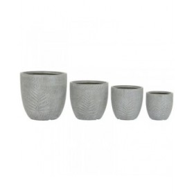 Set di vasi da fiori Home ESPRIT Grigio chiaro Fibra di Vetro Magnesio 44 x 44,5 x 43 cm (4 Unità)