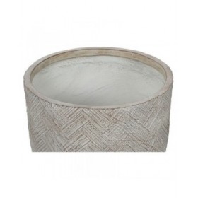 Set di vasi da fiori Home ESPRIT Beige Fibra di Vetro Magnesio 44,5 x 44,5 x 43 cm (3 Unità)