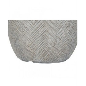 Set di vasi da fiori Home ESPRIT Beige Fibra di Vetro Magnesio 44,5 x 44,5 x 43 cm (3 Unità)
