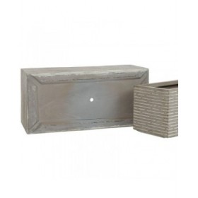 Vaso rettangolare da Balcone Home ESPRIT Beige Magnesio 74,5 x 37,5 x 37,5 cm