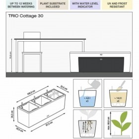 Vaso Lechuza 100 x 32 x 34 cm Plastica Rettangolare