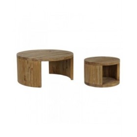 Set di 2 tavoli Home ESPRIT Legno 99 x 99 x 48 cm