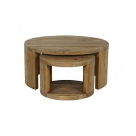 Set di 2 tavoli Home ESPRIT Legno 99 x 99 x 48 cm