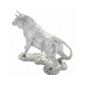 Statua Decorativa Alexandra House Living Argento Poliresina Toro 17 x 32 x 43 cm