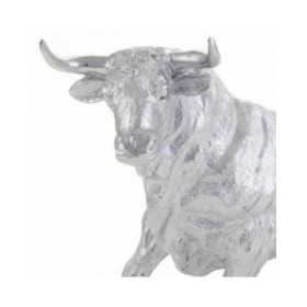 Statua Decorativa Alexandra House Living Argento Poliresina Toro 17 x 32 x 43 cm