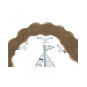 Statua Decorativa Home ESPRIT Azzurro Bianco Rosso Naturale 20 x 2,5 x 20 cm (2 Unità)