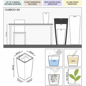 Vaso Lechuza 50 x 50 x 95 cm Rettangolare