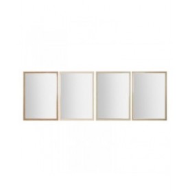 Specchio da parete Home ESPRIT Bianco Marrone Beige Grigio 66 x 2 x 92 cm (4 Unità)