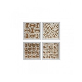 Set di 4 quadri Home ESPRIT Moderno 22 x 2 x 22 cm (4 Pezzi)
