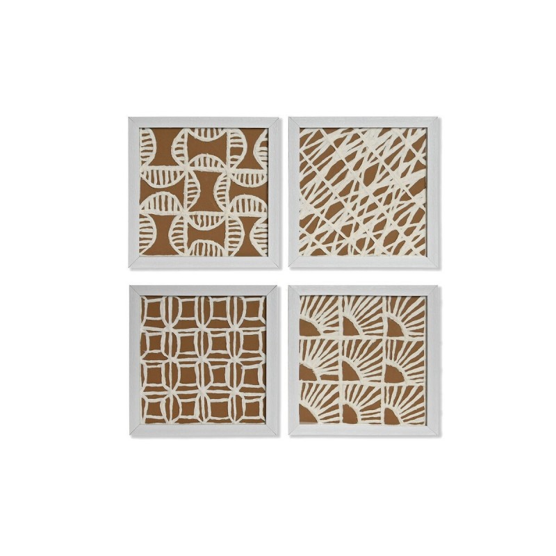Set di 4 quadri Home ESPRIT Moderno 22 x 2 x 22 cm (4 Pezzi)