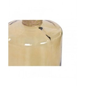 Vaso Home ESPRIT Giallo Corda Vetro Temperato 25 x 25 x 75 cm