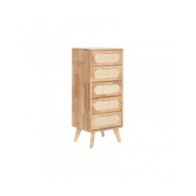 Cassettiera Home ESPRIT Naturale Metallo Legno d'albero della gomma 40 x 30 x 78 cm