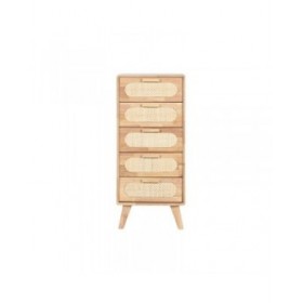 Cassettiera Home ESPRIT Naturale Metallo Legno d'albero della gomma 40 x 30 x 78 cm